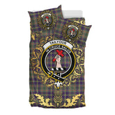 Taylor Weathered Tartan Crest Bedding Set - Golden Thistle Style